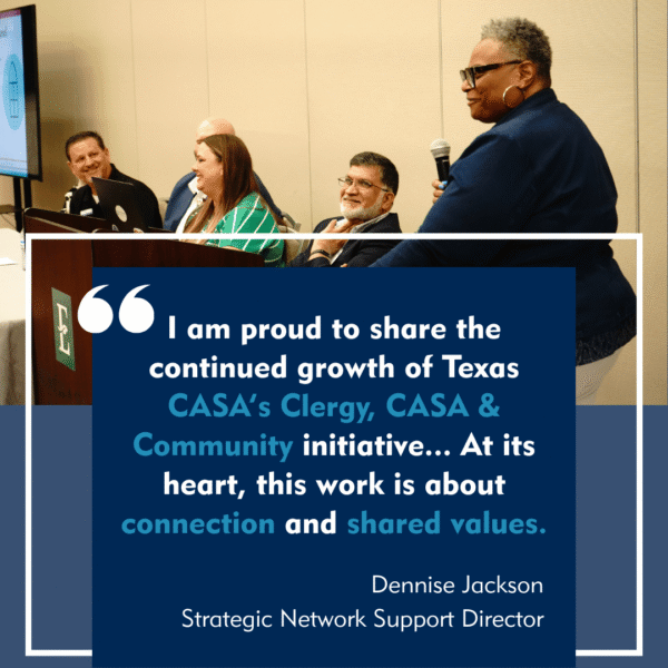 clergy casa community photo with quote from dennise jackson strategic services director
