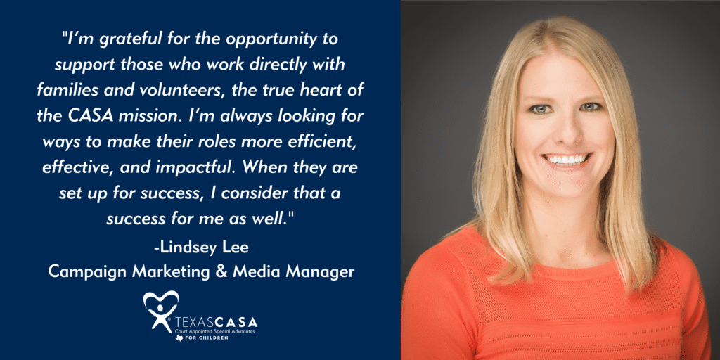 lindsey lee staff spotlight banner with quote