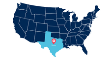 united states icon with texas different color
