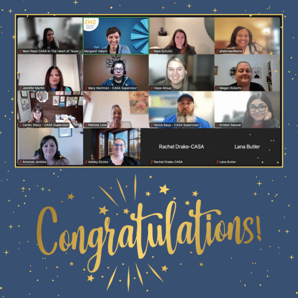 congratulations and zoom image of graduating class